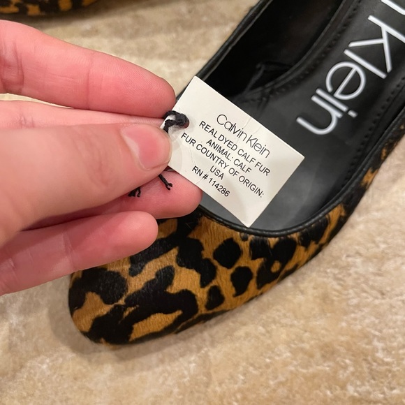 Calvin Klein Oska Leopard Calfhair Heels - Picture 3 of 4